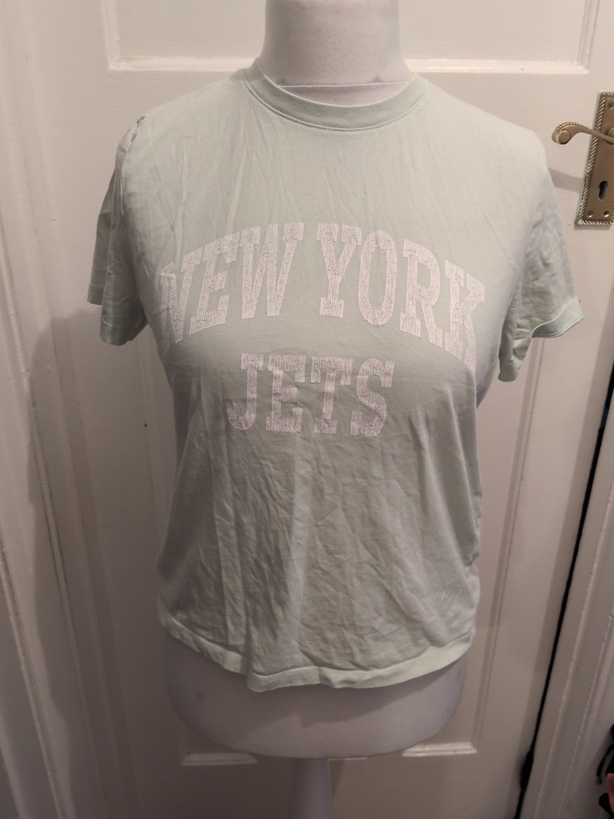 H&M Medium Pale Mint Short Sleeve Print T-shirt