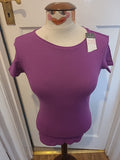 Brand New Ladies Primark Size 2XS Purple Stretch Crew Tshirt