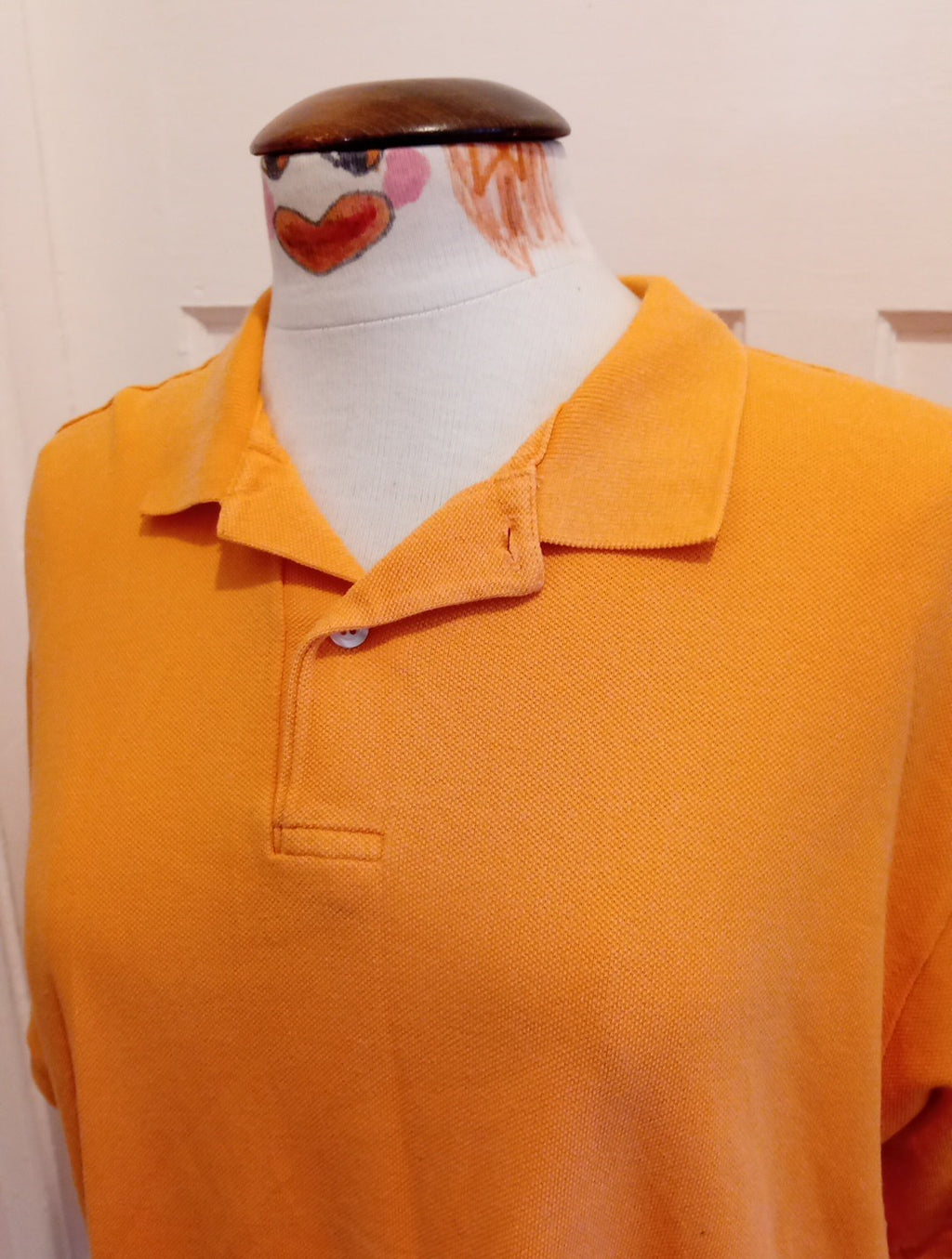 Mens St Michael Size Large Orange Short Sleeved Polo