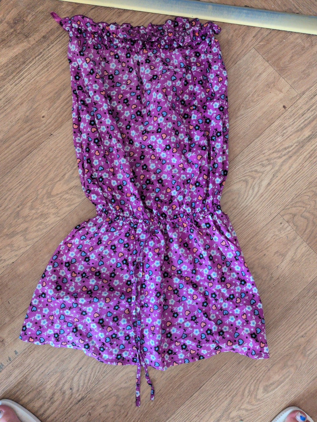 Next 6 Purple Floral Sleeveless Strapless Dress