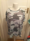 Marks And Spencer 22 Camo Style Pattern Short Sleeve T-shirt
