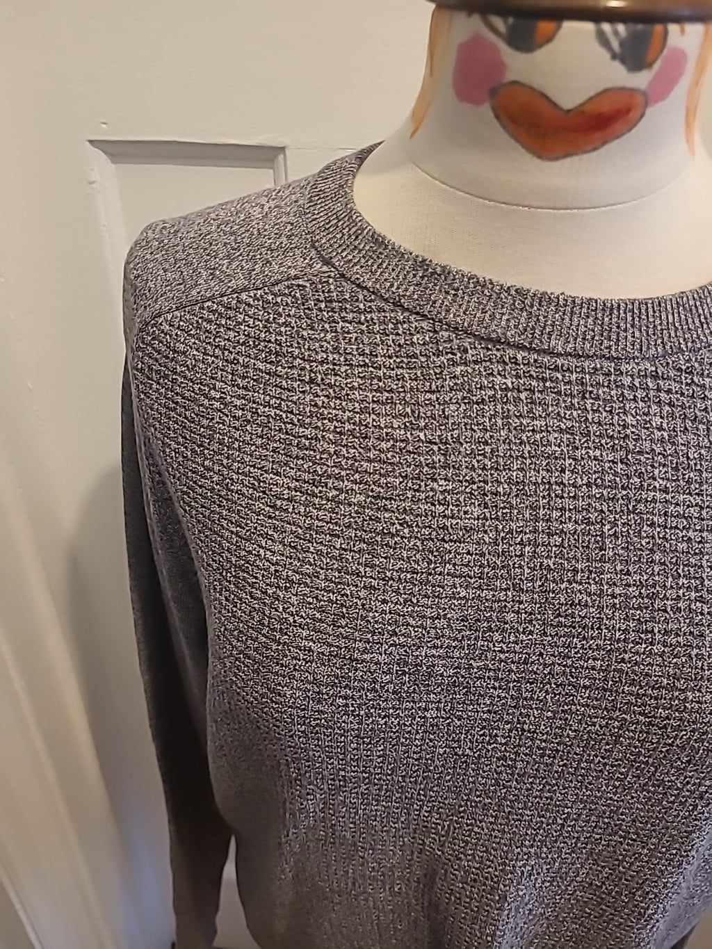 Mens George Size Large Grey Long Sleeved Pullover Jumper