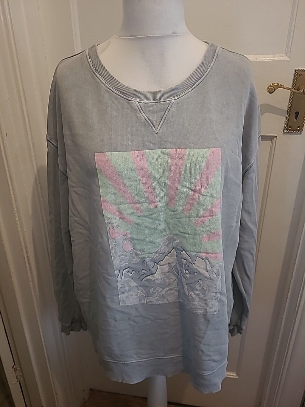 Ladies Hush Size Large Bluey Grey Pullover Jumper