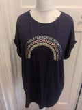Tu Woman 20 Navy With Rainbow Image Short Sleeve T-shirt