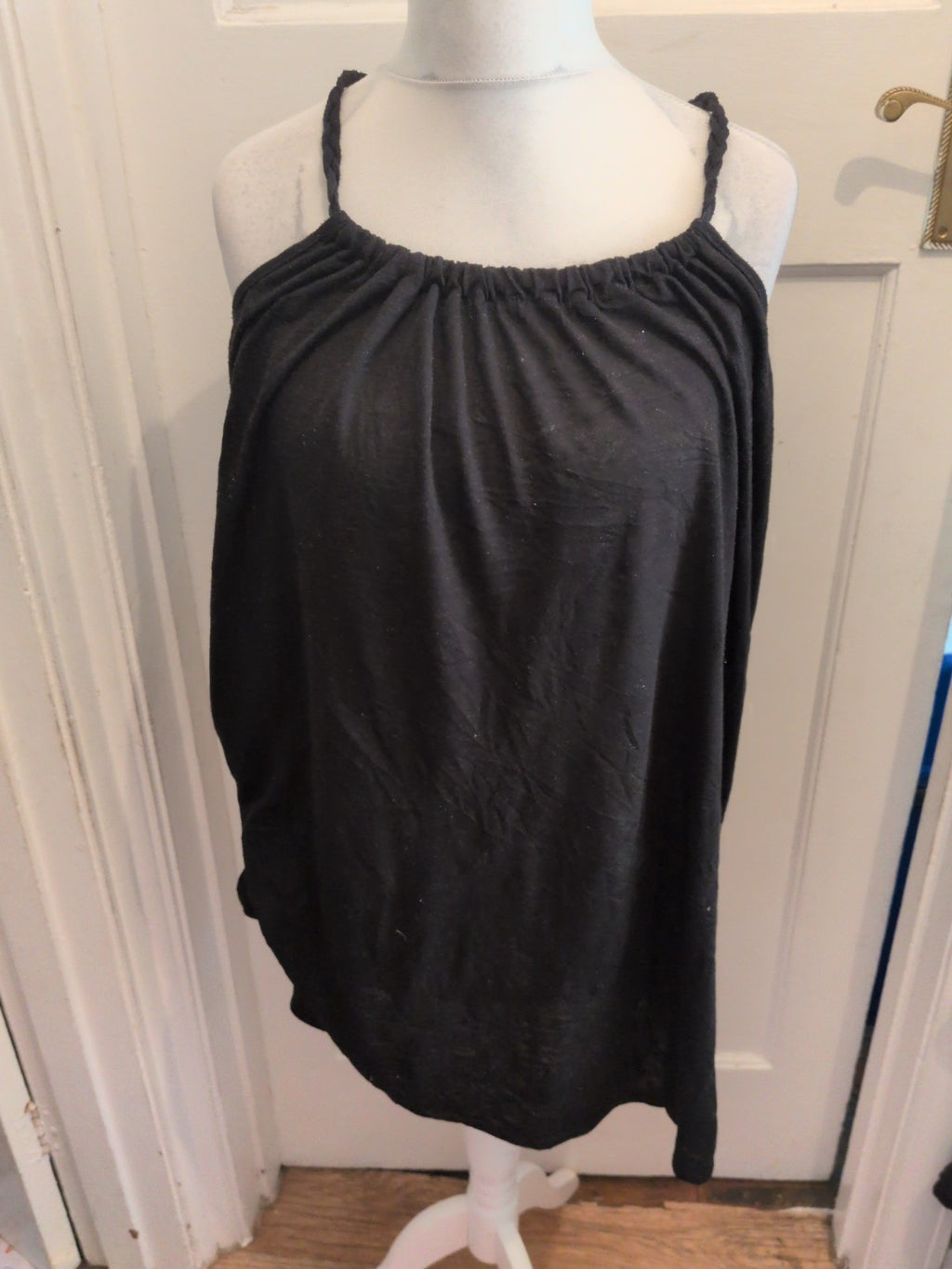George Large Black Sleeveless Flow T-shirt