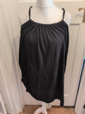 George Large Black Sleeveless Flow T-shirt