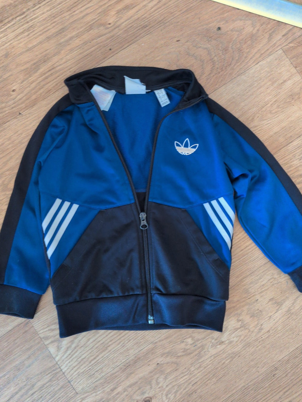 Adidas 3-4 Years Blue And Navy Zipped Track Jacket