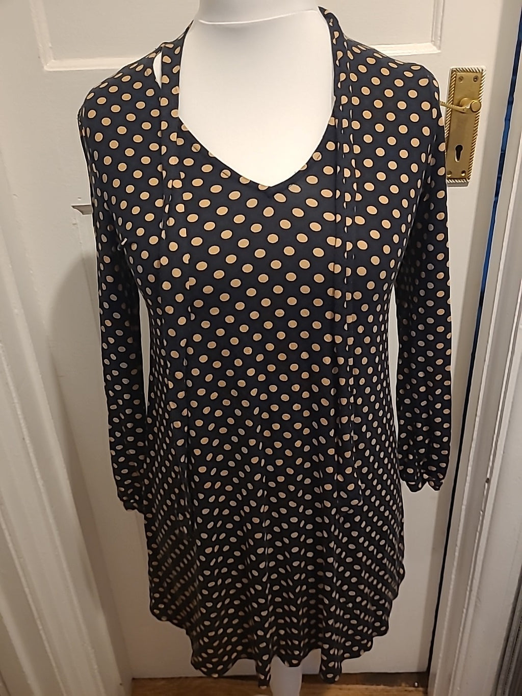Ladies Dorothy Perkins Size 12 Brown/Black Spotted Blouse