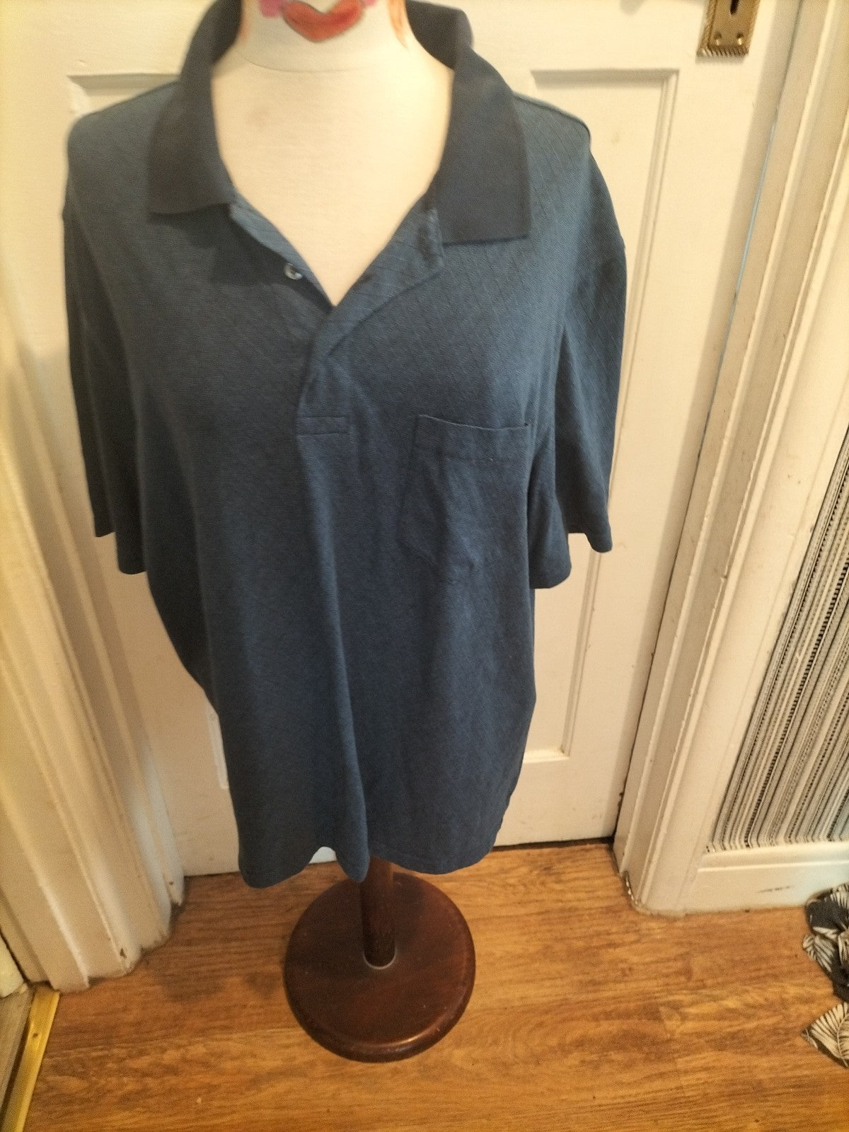 Mens Puritan Size XL Navy Short Sleeved Polo