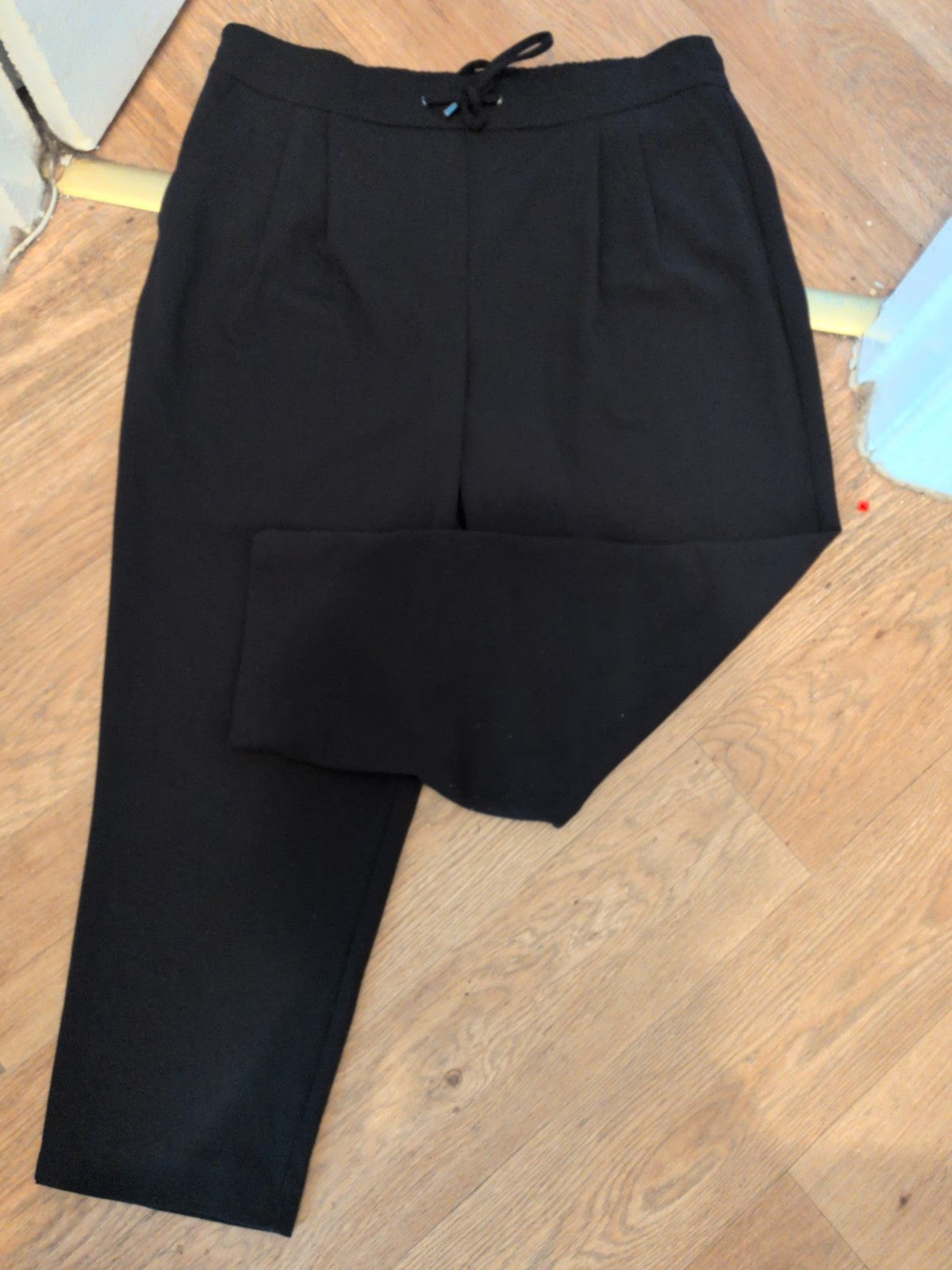 George 18 Black Elastic Waist With Drawstring Trousers