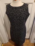 Ladies Clements Ribeiro Size Medium Black/Grey Fleck Pattern Sleeveless Lined...