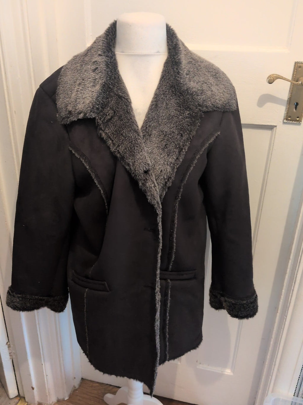Centigrade 2XL Faux Fur Coat Black