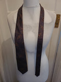 Mens Debenhams Dark Purple Pattern 100% Silk Tie