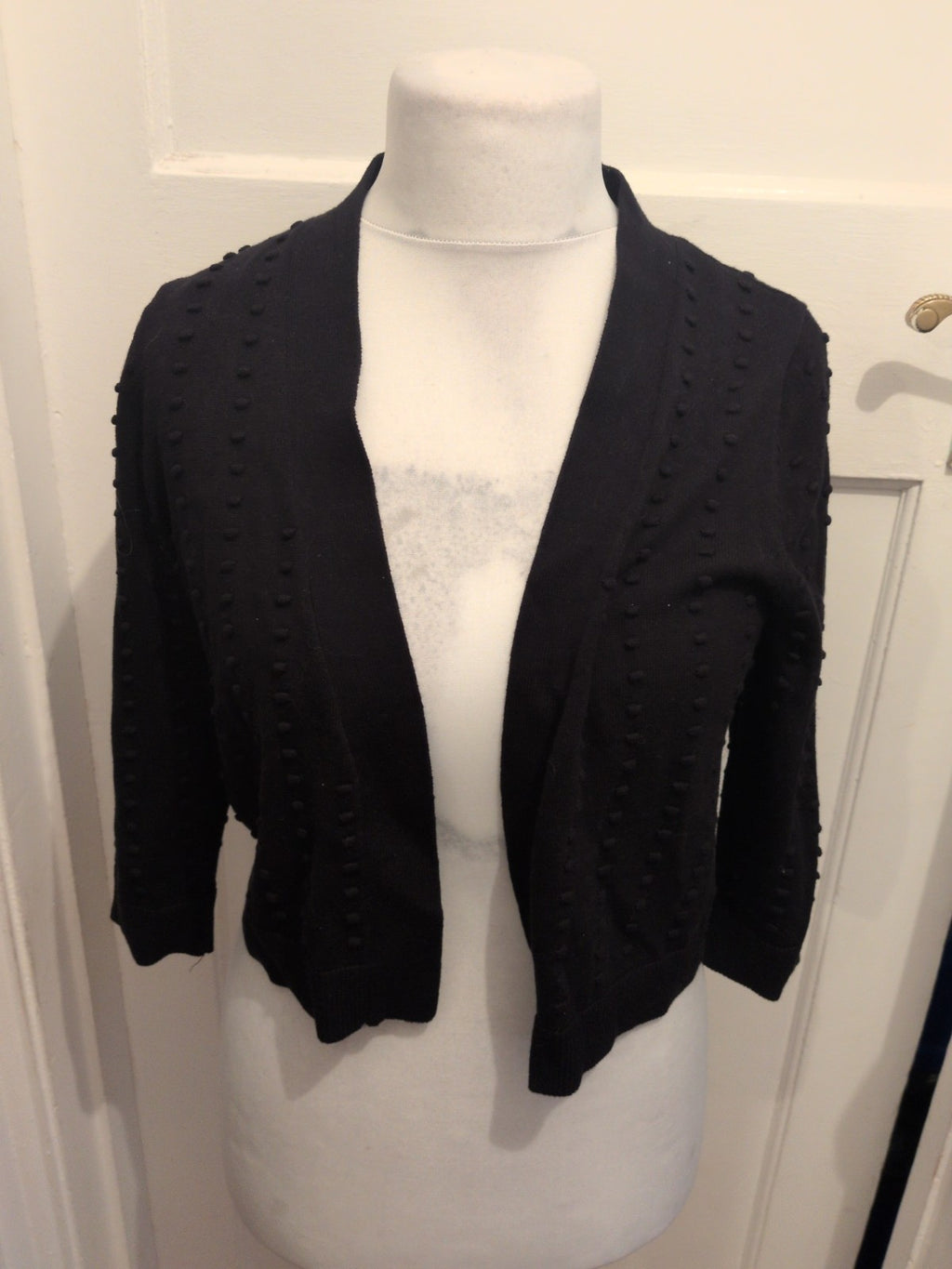 Tu 12 Black Bobble Pattern Open Blouse/Cardigan