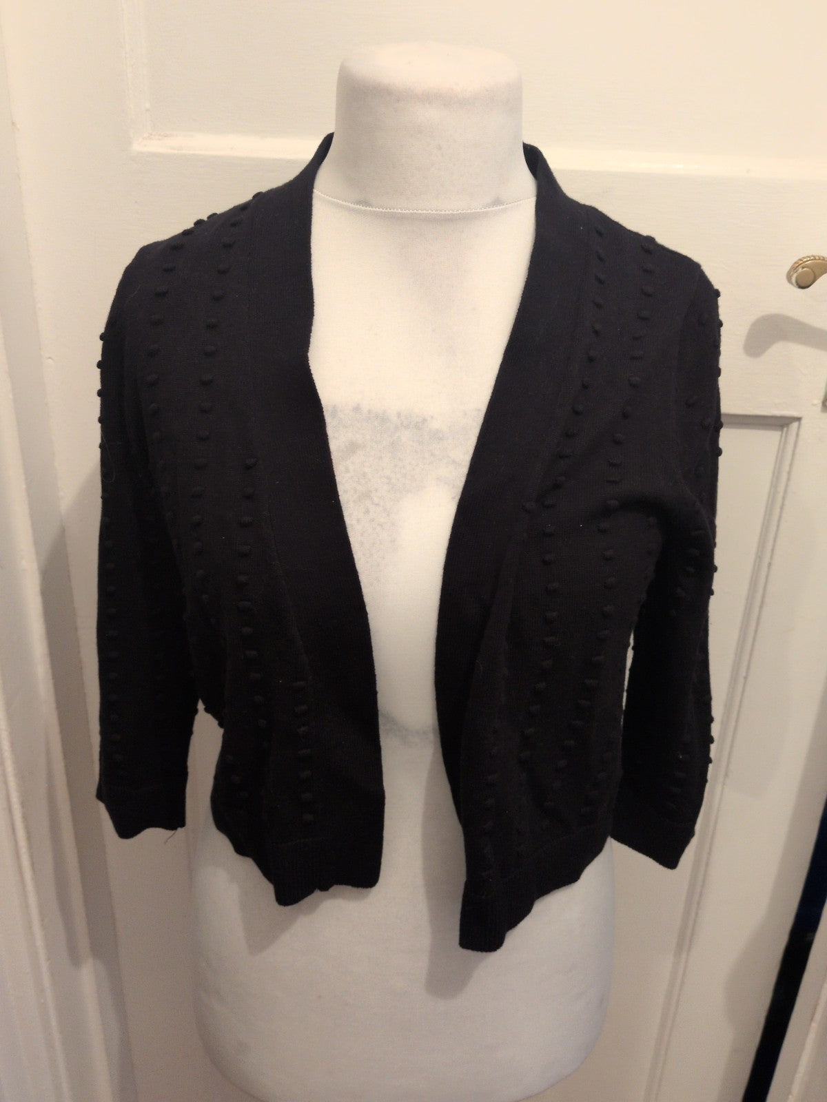 Tu 12 Black Bobble Pattern Open Blouse/Cardigan