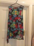 Ladies George Size 8 Multi Floral Aysmetric Hem Sleeveless Tshirt