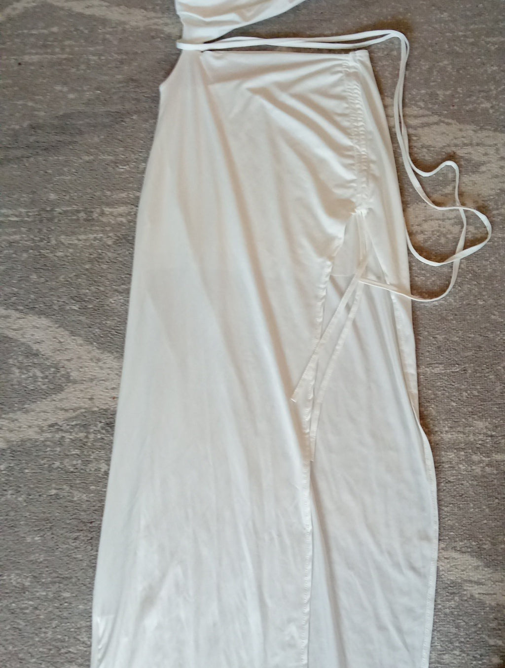 Ladies Cream Bodycon Dress Size Med (10)