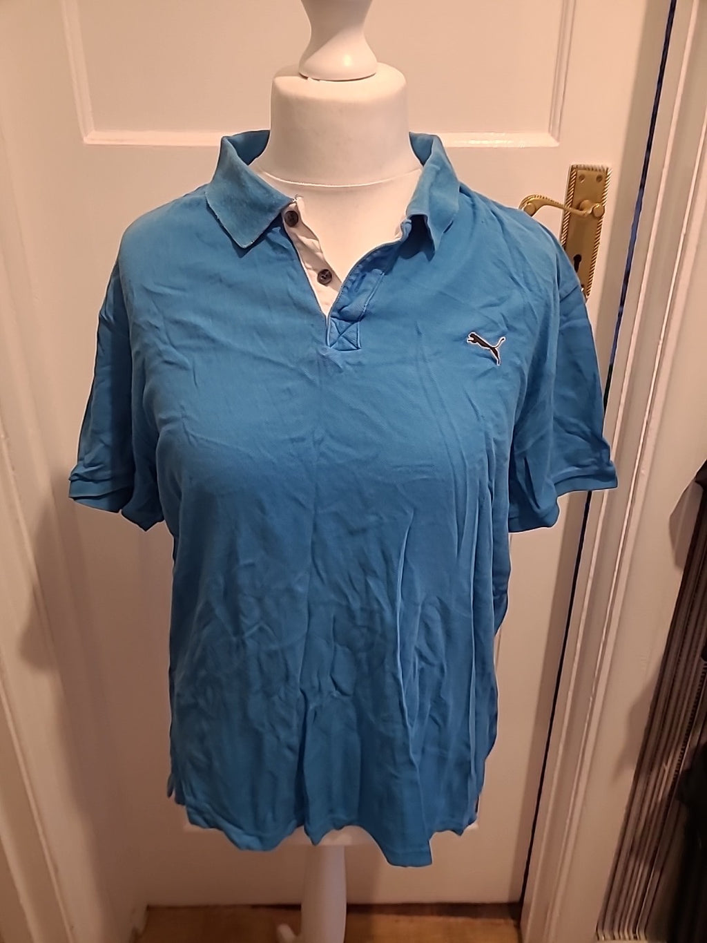 Mens Polo Shirt Size Large PUMA teal