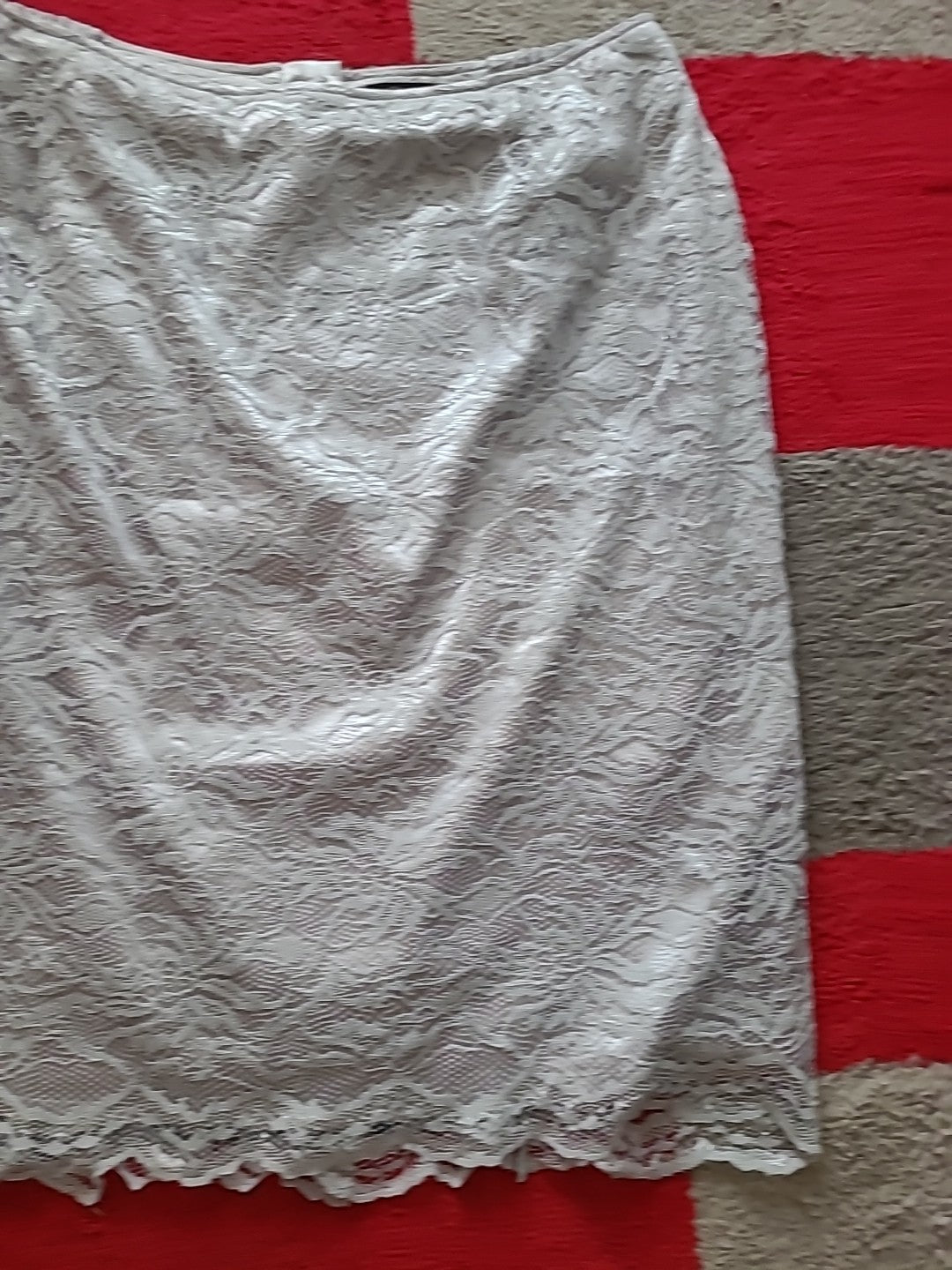 Ladies Together Size 16 Silver Grey Lace Lined Midi Skirt