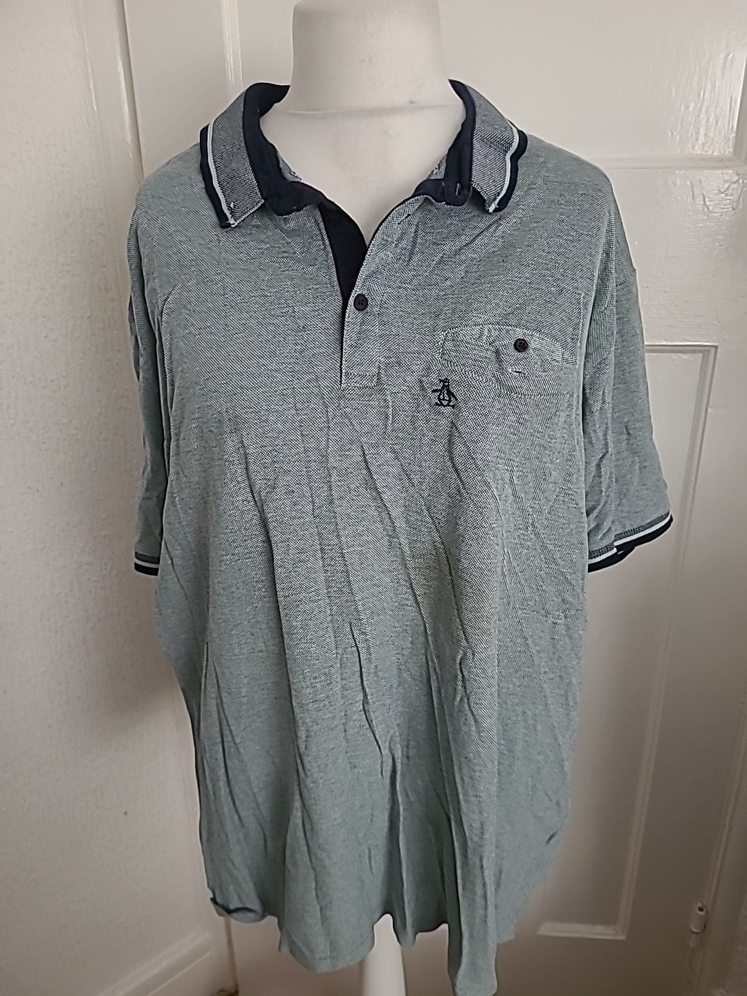 Mens Penguin Size 2XL Grey Fleck Short Sleeved Polo