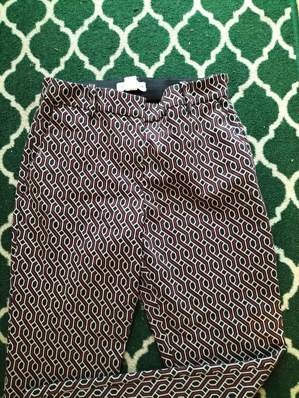 Ladies H+M Size 6 Black White Red Elasticeted Trousers