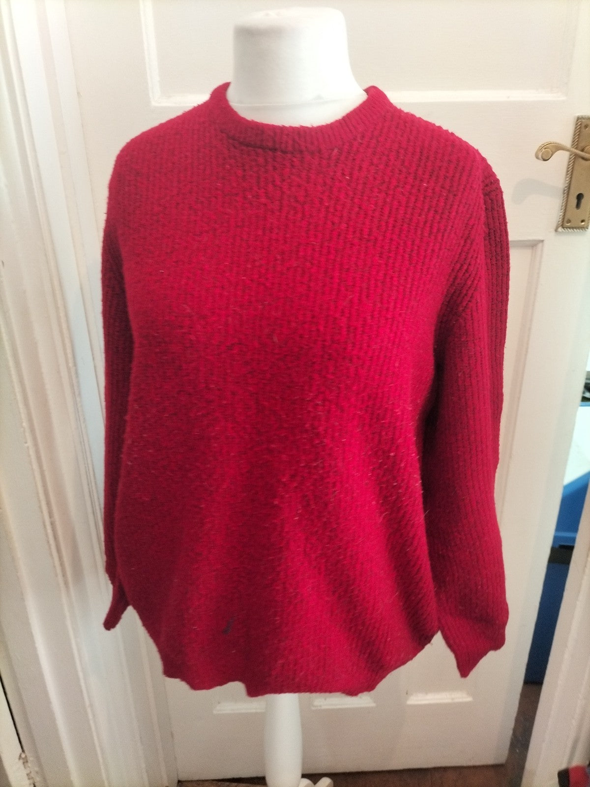 M&S XL Red Long Sleeved Pullover Jumper