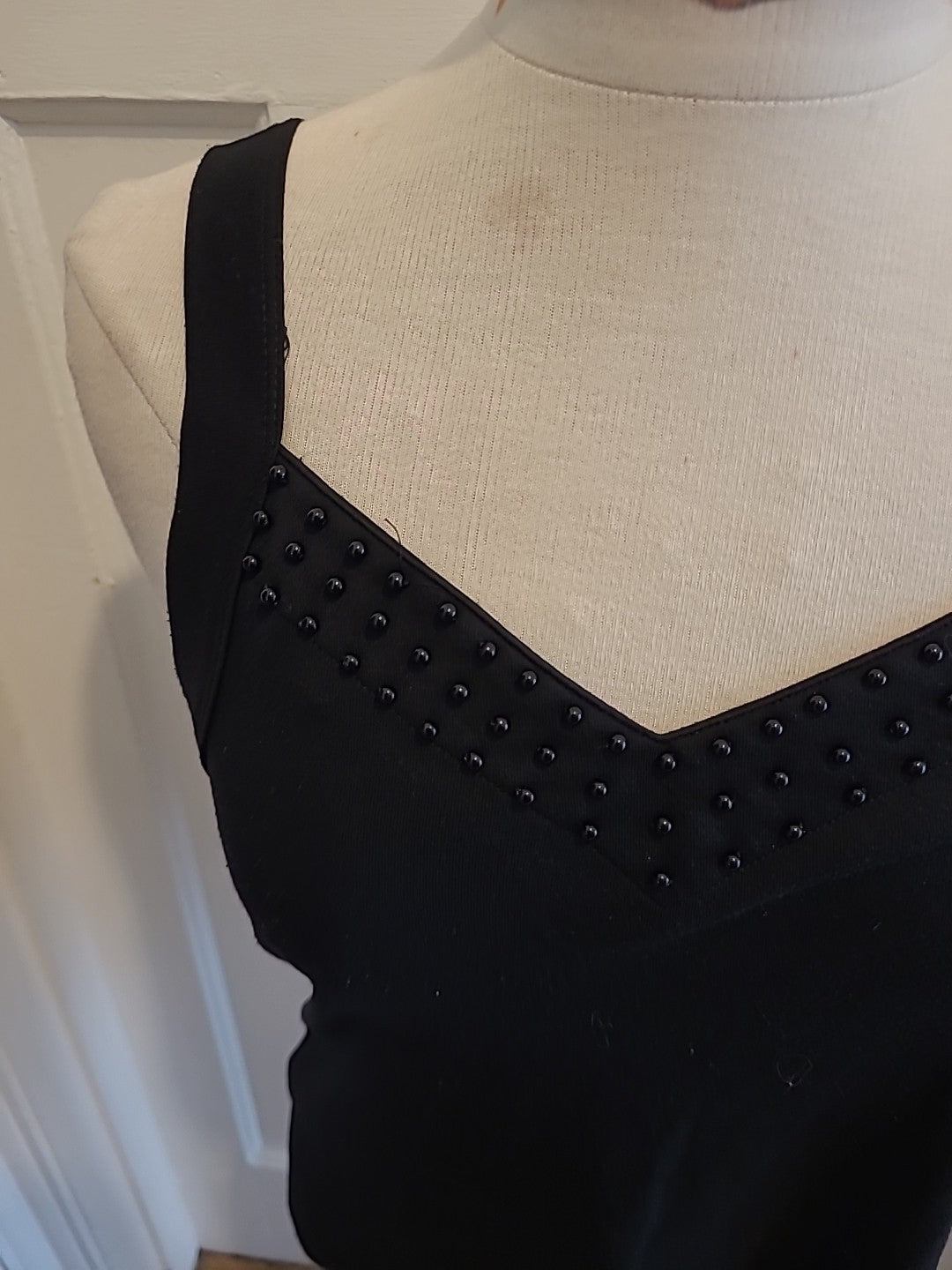 Ladies Black Strappy Top Size Small Janique
