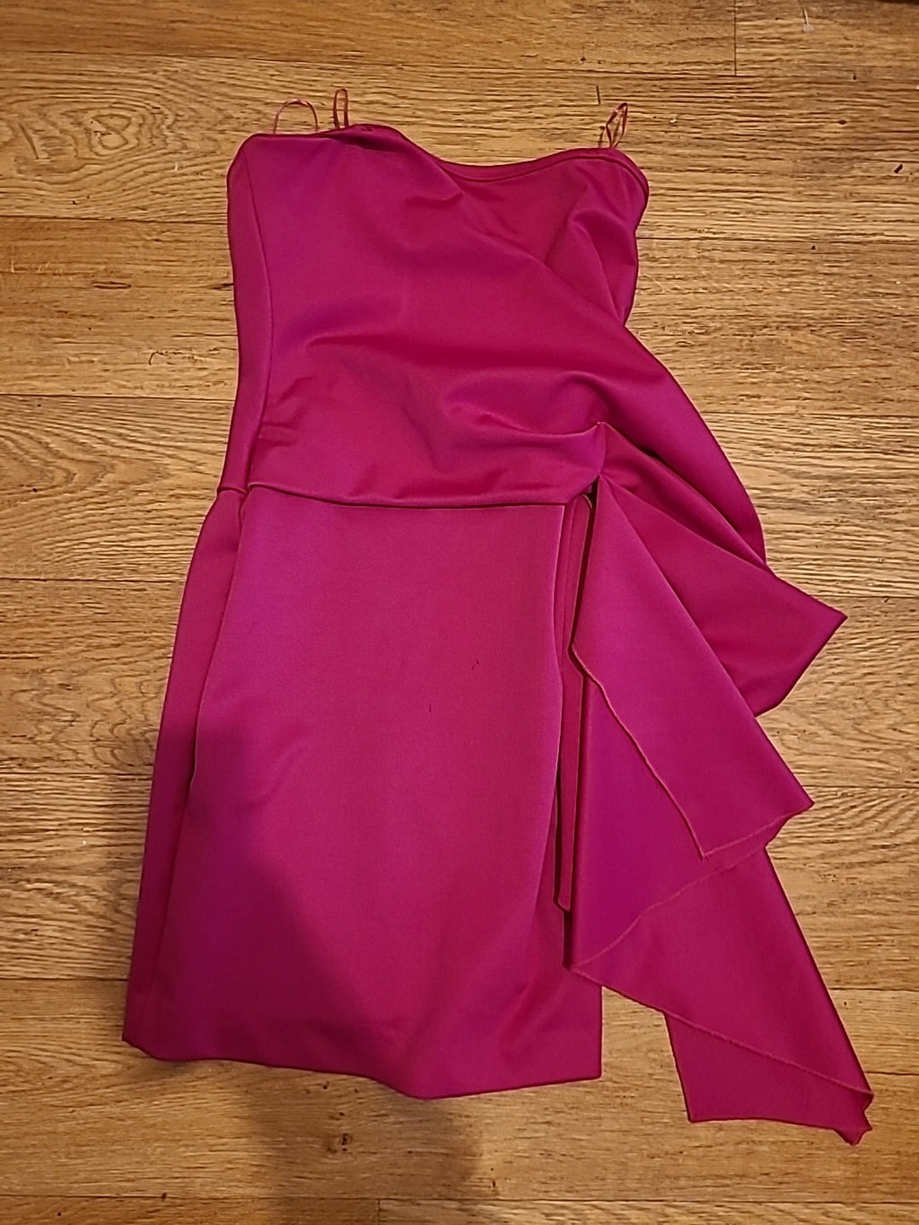 Ladies River Island Size 6 Cerise Pink Boned Sleeveless Strapless Dress