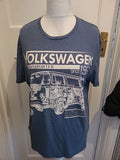 Mens Tu Size XL Blue With White Pattern Short Sleeve T-shirt