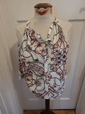 Ladies Primark Size 14 Pink And White Chain And Lock Sleeveless Top
