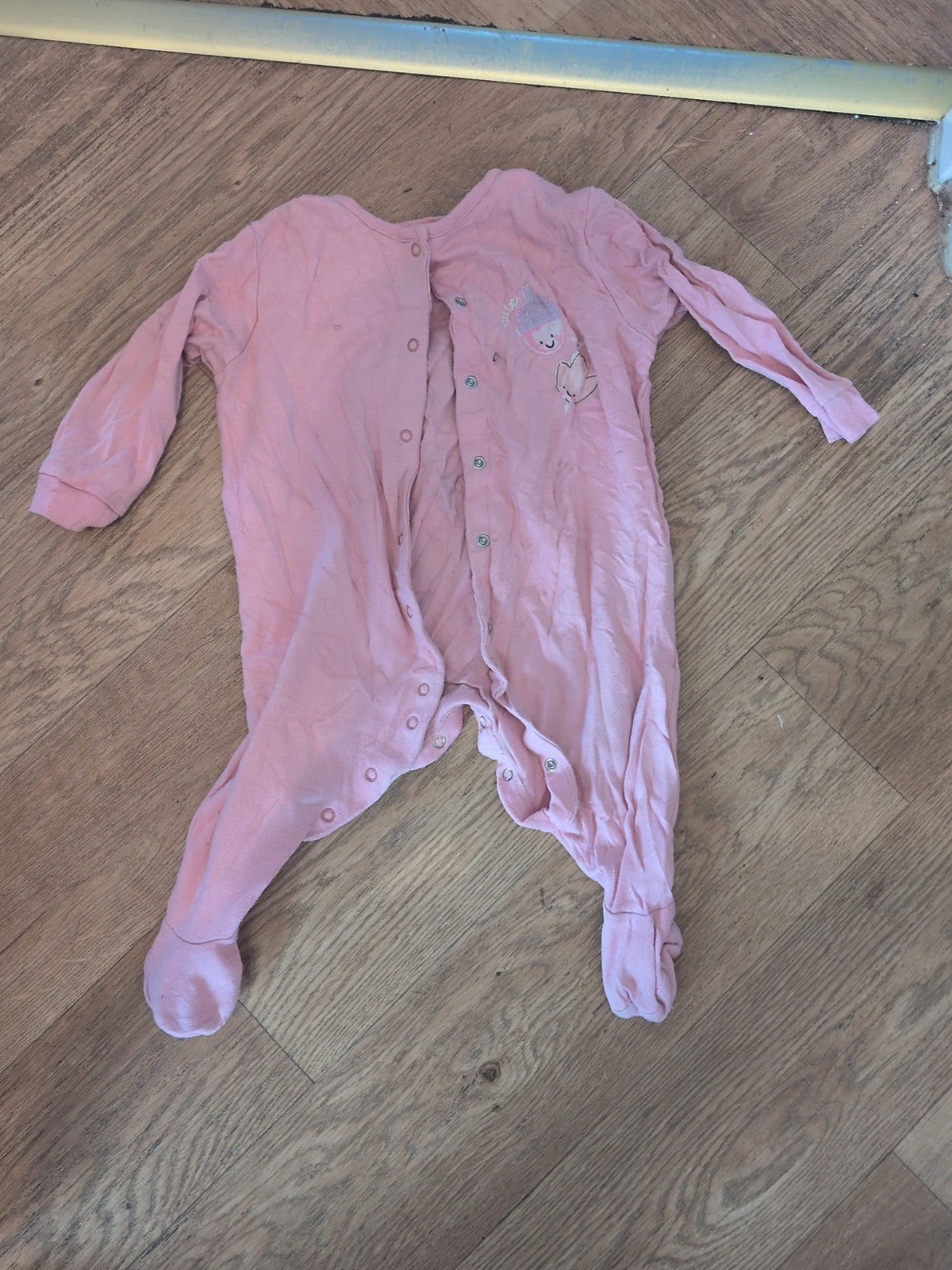 Pure Baby 9-12 Months Pink Sleepsuit