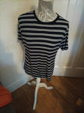 Ladies Primark 12 Striped Short Sleeved Tee