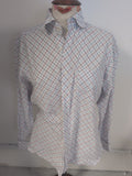 Casual Menswear 15.5 Red Blue Long Sleeve Dress Shirt