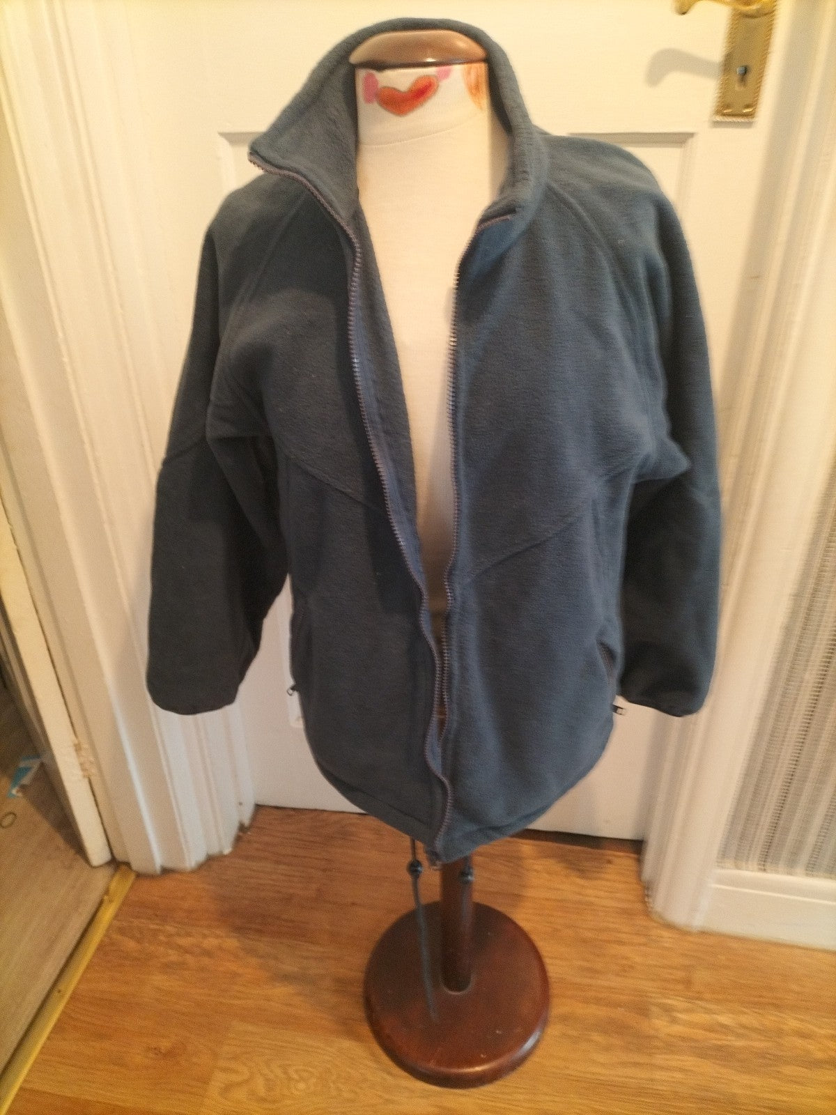 Mens Blue Fjord Size Small Navy Fleecy Zip Through Jacket