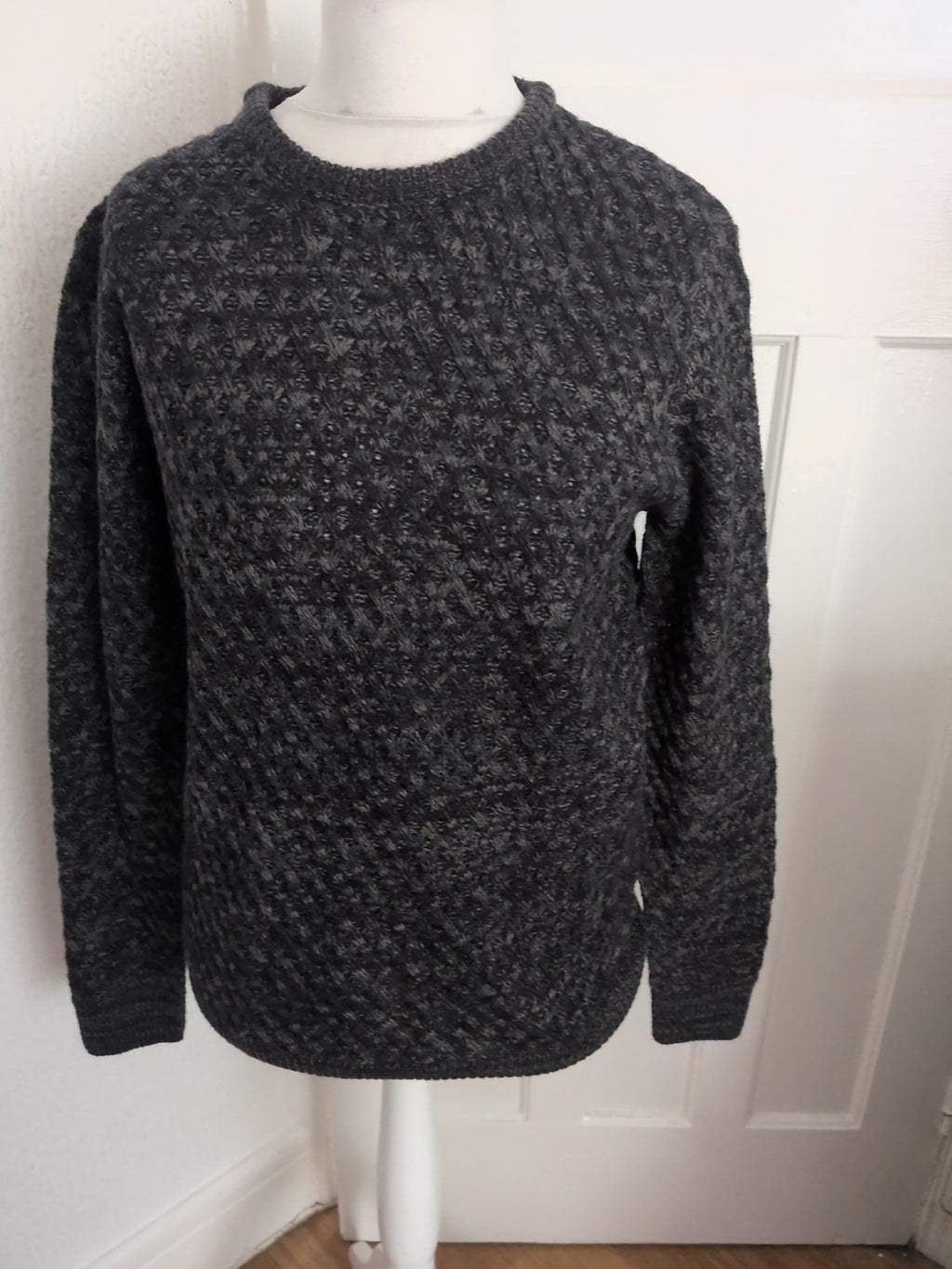 Avenue Medium Grey/Navy Fleck Long Sleeve Jumper