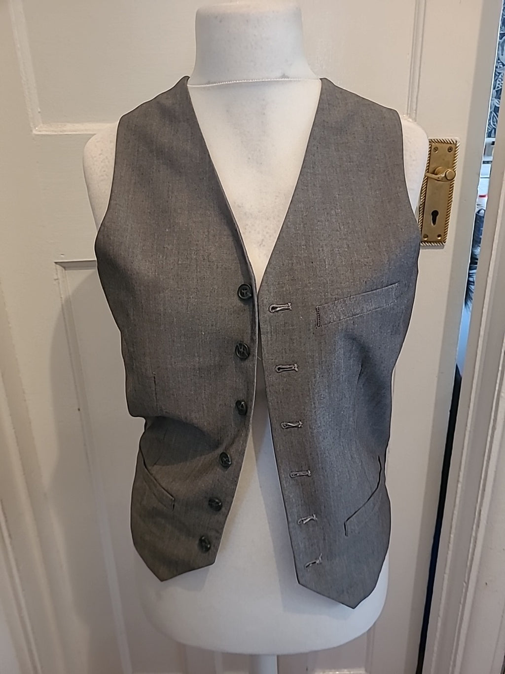 Mens Primark Size Small Grey Slim Fit Suit Waistcoat