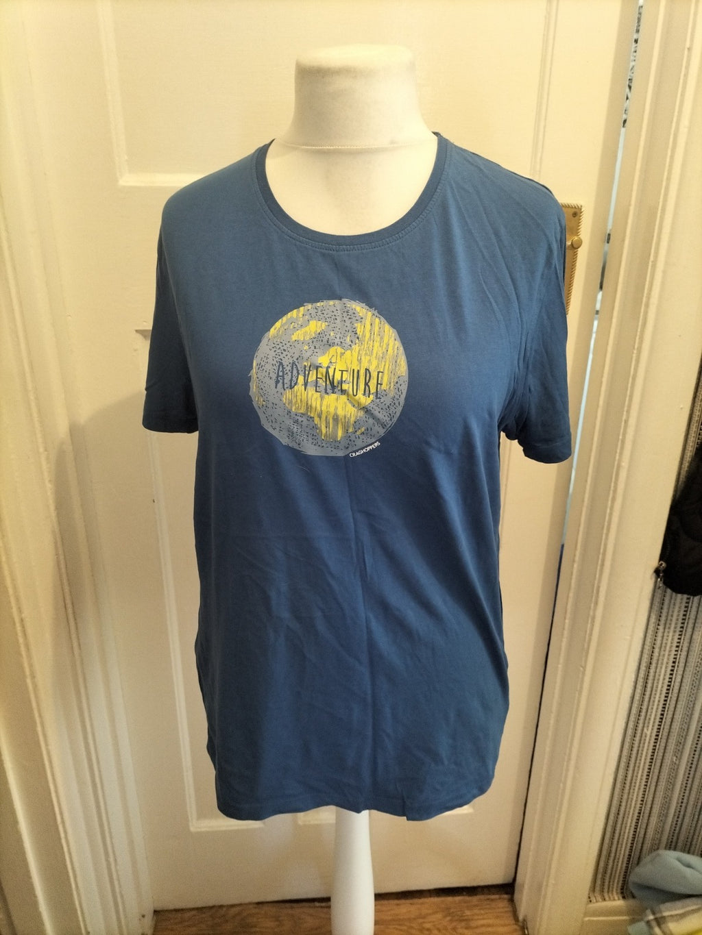 Mens Craighoppers Size XL Blue And Yellow Print Short Sleeved Tshirt