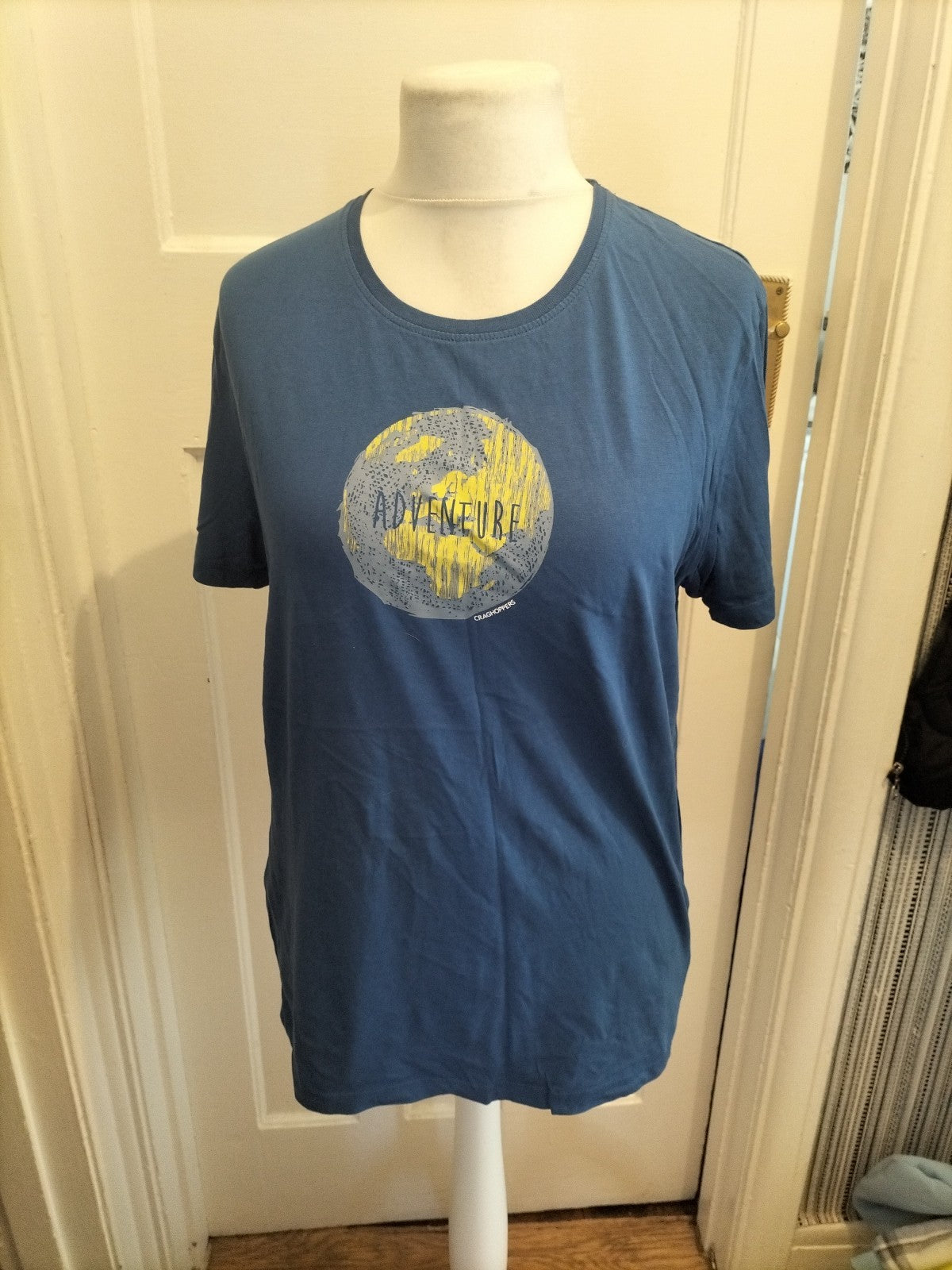 Mens Craighoppers Size XL Blue And Yellow Print Short Sleeved Tshirt