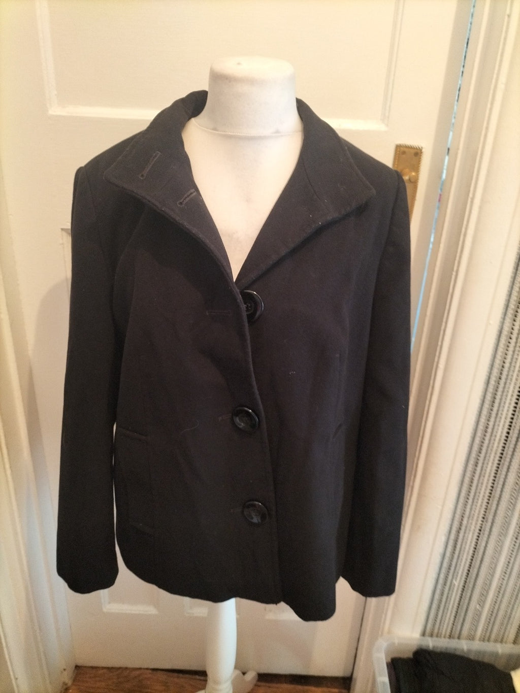 Ladies Debenhams Size 18 Black Collared Lined Jacket