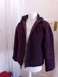 Large Deep Purple Long Sleeve Full Zip Hoodie