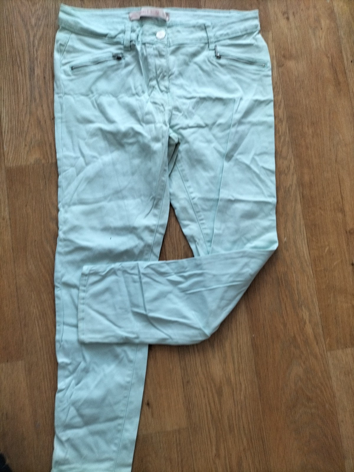 Mens Next Size 12R Pale Aqua Ankle Slim Jeans