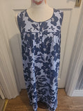 Ladies Nora Rose Size 14 Navy Lilac Floral Sleeveless Long Dress