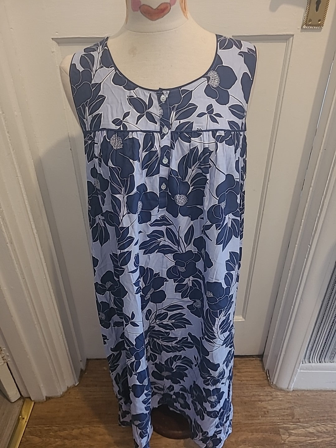 Ladies Nora Rose Size 14 Navy Lilac Floral Sleeveless Long Dress
