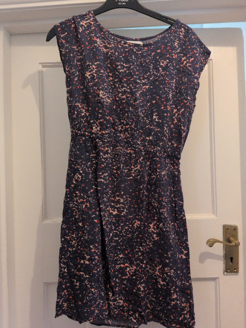 Apricot 10 Navy With Patterning Sleeveless Dress