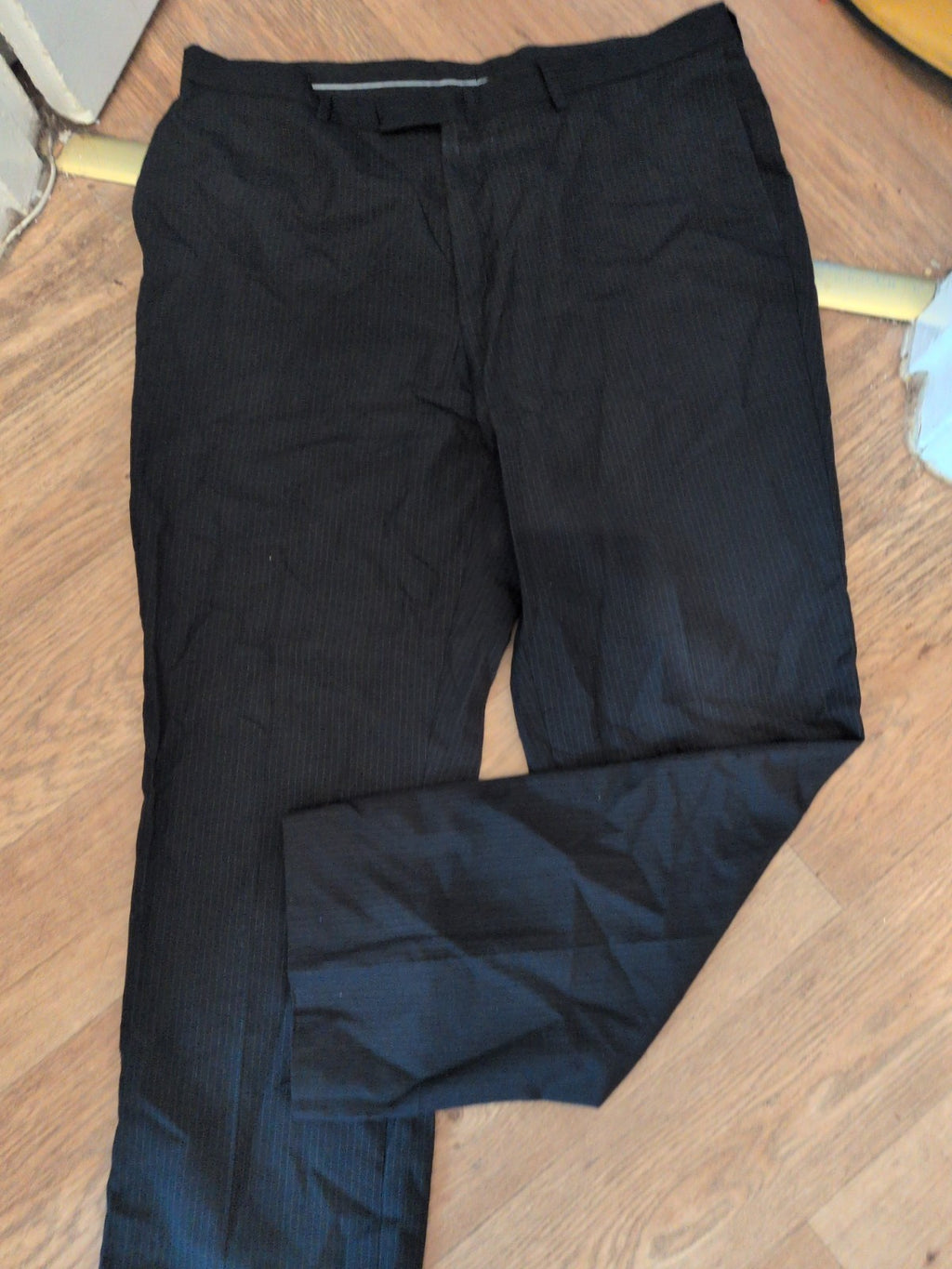 F&F 38/31 Black Pinstripe Trousers