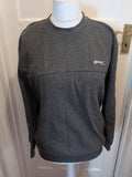 Mens Slazenger Size Medium Grey Round Neck Long Sleeve Jumper