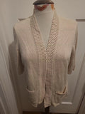 Ladies E-Vie Size 16 Light Beige Short Sleeved Cardigan