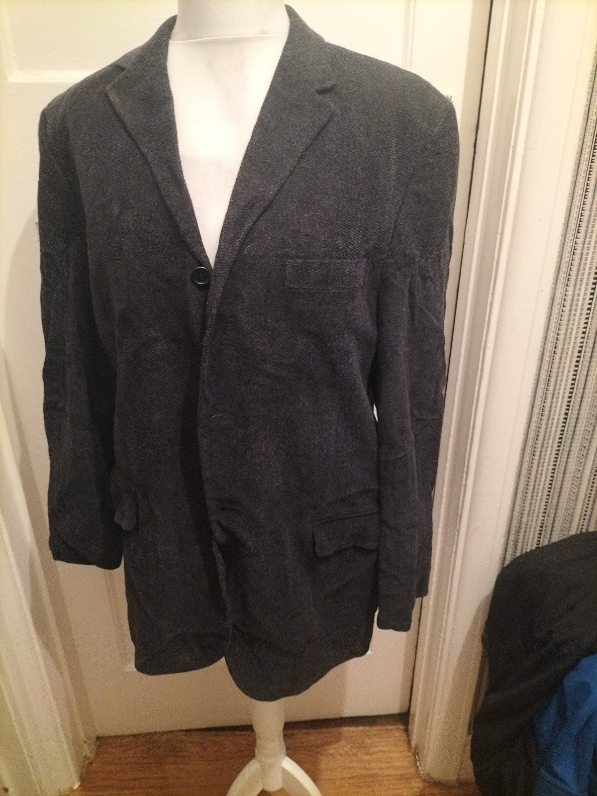 Mens 42L Navy Lined Padded Blazer