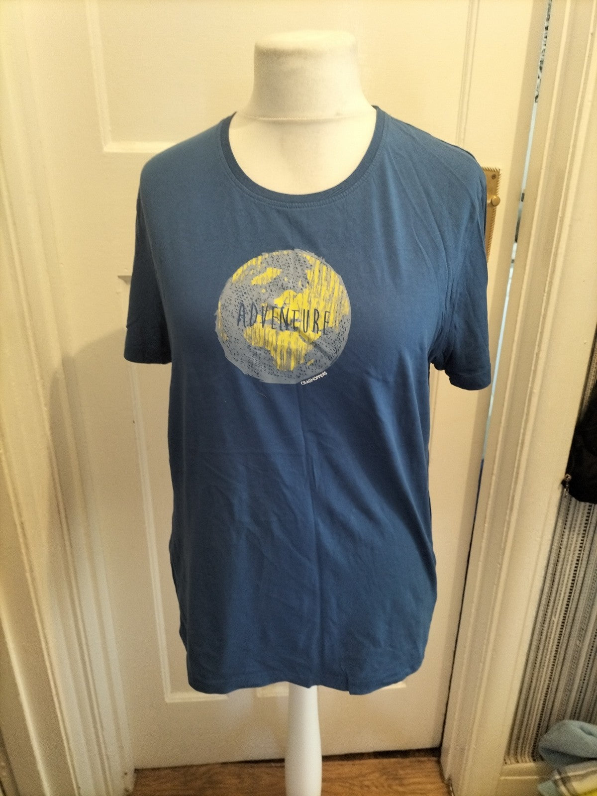 Mens Craighoppers Size XL Blue And Yellow Print Short Sleeved Tshirt