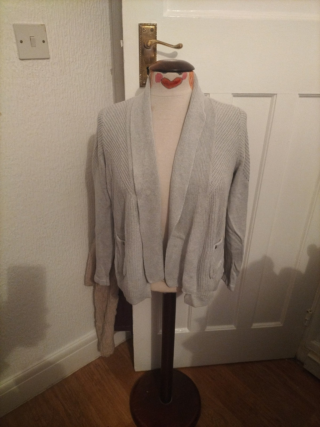 Ladies Indigo Size 12 Silver Long Sleeved Cardigan